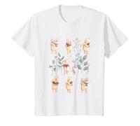 Winnie The Pooh Flower Grid T-Shirt, Youth, White, Medium
