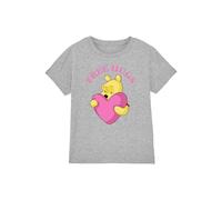 Winnie The Pooh Free Hugs Valentine's Day Girls T Shirt, Athletic Heather, 3-4 Years