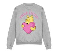 Winnie The Pooh Free Hugs Valentine's Day Sweatshirt Light Grey | Size: Small Winnie the pooh Light Grey S