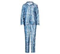 Winnie The Pooh Girl's Eeyore Satin Straight Leg Long Pyjama Set in Blue | Size: 7-8 Years Winnie the pooh Blue 7-8 Years