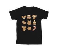 Winnie The Pooh Girl's Gingerbread Cotton T-Shirt in Black | Size: 3-4 Years Winnie the pooh Black 3-4 Years