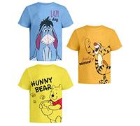 Winnie The Pooh Graphic T-Shirt (Sets) Tigger Eeyore Piglet Rabbit Roo Kanga Owl Lumpy Kessie Infant-Baby/Toddlers Clothes, Light Blue/Orange/Yellow, 4 Years