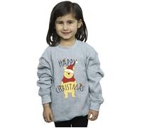 Winnie The Pooh Happy Christmas Holly Sweatshirt Disney Grey 5-6 Years