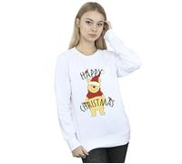 Winnie The Pooh Happy Christmas Holly Sweatshirt Disney White M