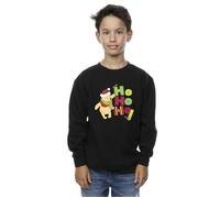Winnie The Pooh Ho Ho Ho Scarf Sweatshirt Disney Black 5-6 Years