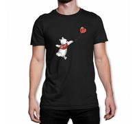 Winnie The Pooh Mens Balloon Cotton T-Shirt - Black - Black - S