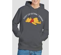 Winnie The Pooh Men's Christmas Dinner Hoodie Charcoal | Size: Large Winnie the pooh Charcoal L