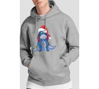 Winnie The Pooh Men's Christmas Light Entangled Eeyore Hoodie Light Grey | Size: XL Winnie the pooh Light Grey XL