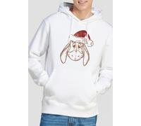 Winnie The Pooh Men's Eeyore Christmas Hat Hoodie White | Size: 2XL Winnie the pooh White 2XL
