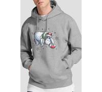 Winnie The Pooh Men's Eeyore Christmas Snowflakes Hoodie Light Grey | Size: XL Winnie the pooh Light Grey XL