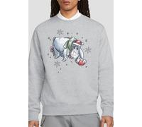 Winnie The Pooh Men's Eeyore Christmas Snowflakes Sweatshirt Light Grey | Size: Large Winnie the pooh Light Grey L