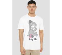 Winnie The Pooh Men's Eeyore Hug Life Valentine'S Day T-Shirt White | Size: 2XL Winnie the pooh White 2XL