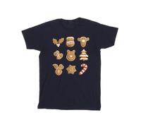 Winnie The Pooh Men's Gingerbread Cotton T-Shirt in Navy | Size: Small Winnie the pooh Navy S