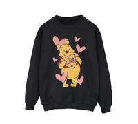 Winnie The Pooh Men's Heart Sweatshirt in Black | Size: Small Winnie the pooh Black S