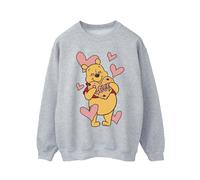 Winnie The Pooh Men's Heart Sweatshirt in Grey | Size: Small Winnie the pooh Grey S
