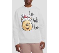 Winnie The Pooh Men's Ho Ho Ho, Merry Christmas Sweatshirt White | Size: Medium Winnie the pooh White M