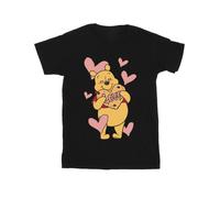 Winnie The Pooh Men's Love Heart Cookie Cotton T-Shirt in Black | Size: 2XL Winnie the pooh Black 2XL