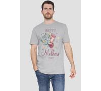 Winnie The Pooh Men's Piglet Happy Mothers Day T-Shirt Grey | Size: XL Winnie the pooh Grey XL