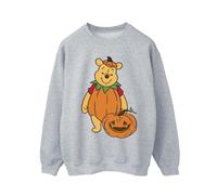 Winnie The Pooh Men's Pumpkin Halloween Sweatshirt in Grey | Size: 4XL Winnie the pooh Grey 4XL
