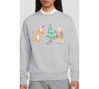 Winnie The Pooh Men's Tigger, Piglet Trimming The Christmas Tree Sweatshirt Light Grey | Size: Large Winnie the pooh Light Grey L