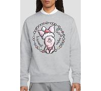 Winnie The Pooh Men's Warmest Christmas Wishes From Piglet Sweatshirt Light Grey | Size: Large Winnie the pooh Light Grey L