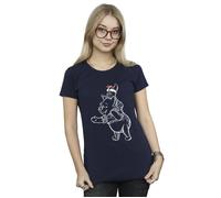 Winnie The Pooh Piglet Christmas Cotton T-Shirt Disney Navy XXL