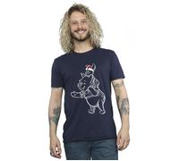 Winnie The Pooh Piglet Christmas T-Shirt Disney Navy XL