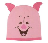 Disney Winnie The Pooh Piglet Face Beanie - Pink | 100% Acrylic Knitted Adult Size Hat | Officially Licensed with Branded Tag