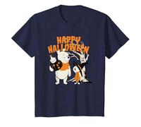 Winnie The Pooh & Piglet Happy Halloween T-Shirt, Youth, Navy Blue, Medium
