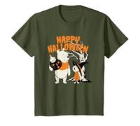 Winnie The Pooh & Piglet Happy Halloween T-Shirt, Youth, Olive Green, Medium