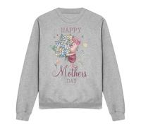 Winnie The Pooh Piglet Happy Mothers Day Sweatshirt Light Grey Winnie the pooh Light Grey S