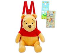 Winnie The Pooh Plushie Backpack Set - Bundle with 16" Disney Plush Doll with Carrying Straps Plus Stickers, More | Pooh Bear Plush Bag