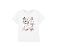 Winnie The Pooh Pooh Merry Everything Sketch Kids T-Shirt, White | Size: 7-8 Years Winnie the pooh White 7-8 Years