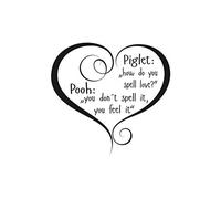 Winnie The Pooh Quote Reusable Stencil A3 A4 A5 & Bigger Sizes Love Heart Piglet / Q83 (Reusable Mylar, A5 Size - 148 x 210 mm, 5.8 x 8.3 in)