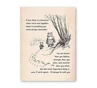 Winnie the Pooh Quotes Vintage Posters and Prints Wall Pictures Classic Cartoon Anime Canvas Painting Kids Room Wall Art Decor-40x60cm No Frame