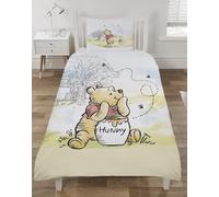 Winnie the Pooh Single Duvet Cover Set - Soft Cotton Blended Reversible Bedding with Pooh Bear & Friends - Ideal for Kids, Boys & Girls - Machine Washable, 2 Piece Set