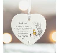 Winnie the Pooh Teacher Thank You Gift, Porcelain Hanging Heart Keepsake