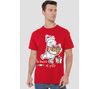 Winnie The Pooh The Bearer Of Christmas Gifts Mens T-Shirt Red Winnie the pooh Red XXL
