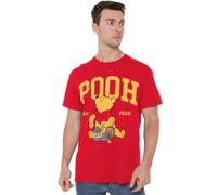 Winnie the Pooh Unisex Disney Winnie the Pooh Pooh Collegic 1926 Unisex T Shirt, Red T-Shirt (Pack of 1)