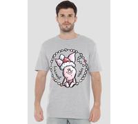 Winnie The Pooh Warmest Christmas Wishes From Piglet Mens T-Shirt Grey Winnie the pooh Grey M