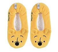 Winnie the Pooh Women's 1-Pack Plush Footlet, Yellow, 9-11