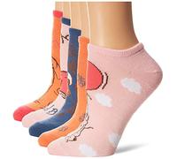 Winnie the Pooh Women's 5 Pack No Show Socks Casual, Pink Multi, 8-10 UK (Pack of 5)
