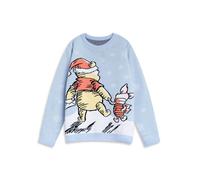 Disney Winnie The Pooh Piglet Womens Light Blue Long Sleeve Christmas Jumper | Cartoon Snowflake Print | Festive Wear for Christmas Celebrations Character Merch - XX-Large
