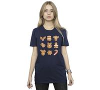 Winnie The Pooh Women's Gingerbread Cotton Boyfriend T-Shirt in Navy | Size: Medium Winnie the pooh Navy M