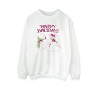 Winnie The Pooh Women's Happy Holidays Sweatshirt in White | Size: 3XL Winnie the pooh White 3XL