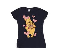 Winnie The Pooh Women's Love Cookie Heart Cotton T-Shirt in Navy | Size: Large Winnie the pooh Navy L
