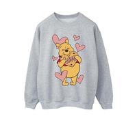Winnie The Pooh Women's Love Heart Cookie Sweatshirt in Grey | Size: Small Winnie the pooh Grey S