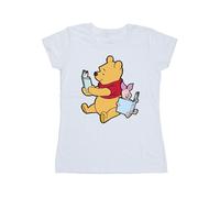 Winnie The Pooh Women's Reading Cotton T-Shirt in White | Size: Large Winnie the pooh White L