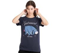 Winnie the Pooh Women's Winnie the Pooh Eeyore Introvert Ladies T Shirt, Deep Navy T-Shirt (Pack of 1)