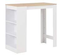 winnie wooden bar table with shelf in oak and white